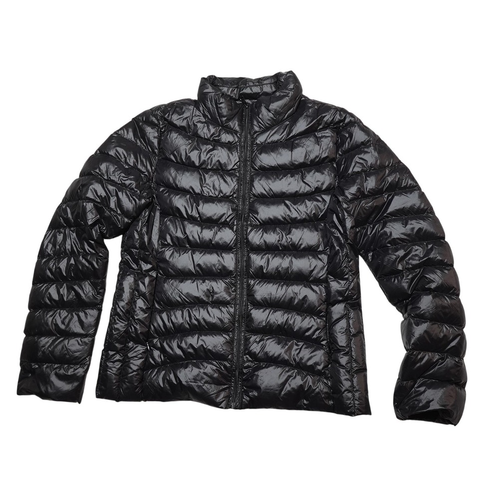 Ambiance Jacket Womens Large Black Down Puffer Quilted Full Zip Lightweight